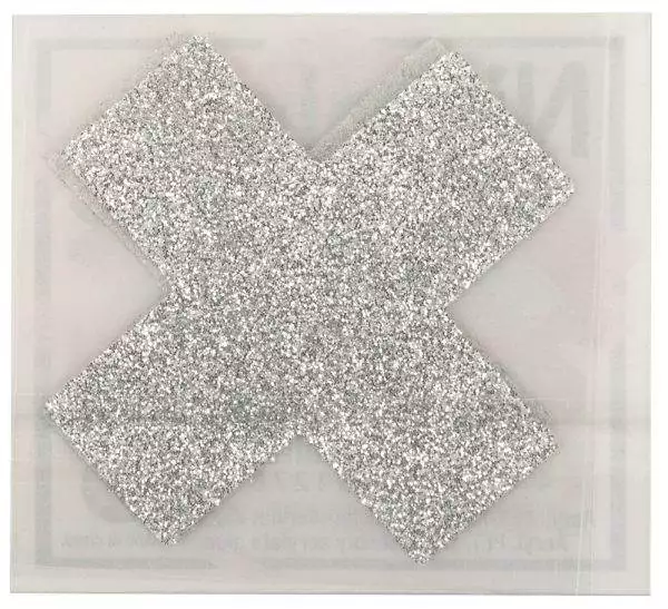 Diamond Cross Nippel-Aufkleber, Silber Glitzer, 1 Paar