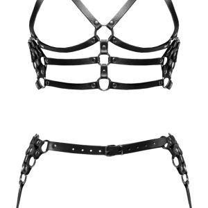 ZADO Leder Harness-Set, verstellbar, Schwarz