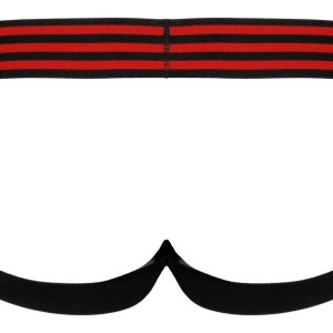 Svenjoyment Jockstrap in Neopren-Optik, Schwarz/Rot, Größe L