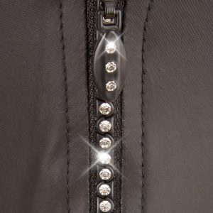 Svenjoyment Herren String S in Neopren-Optik mit Strass-Reißverschluss L