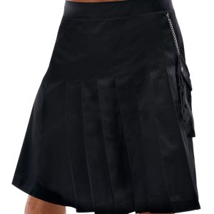 Svenjoyment Herren Kilt-Rock, inkl. Tasche | Schwarz, knielang | Bewegungsfreiheit schwarz Größe XL