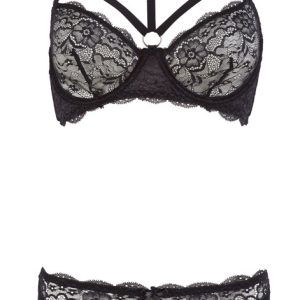 Cottelli LINGERIE Spitzen-BH Set mit Zierringen 85B/L