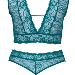 Cottelli CURVES - Spitzen BH Set petrol, ouvert Petrol 3XL