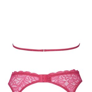 Cottelli LINGERIE - Neckholder-BH Strapsset S/M, pinkfarbene Spitze pink Größe L/XL