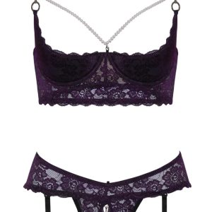 Cottelli LINGERIE - Verführerisches Hebe-Set in edlem Lila lila Größe 85B/L