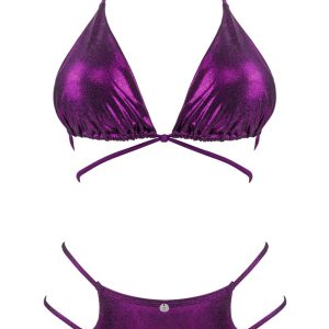 Obsessive Bikini Balitta - Lila-Glanzlook, leicht gefüttert, hoher Tragekomfort M