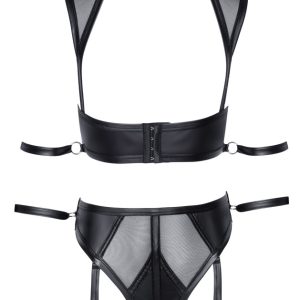 Cottelli BONDAGE - Top & Slip mit Schenkel-Harnesses S