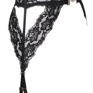 Cottelli LINGERIE Eleganter Schwarzer Spitzen-Strapsgurt