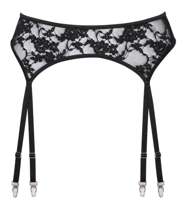 Cottelli LINGERIE Schwarzer Strapsgurt mit Blütenspitze und Strumpfhaltern Cottelli LINGERIE Schwarzer Strapsgurt mit Blütenspitze und Strumpfhaltern