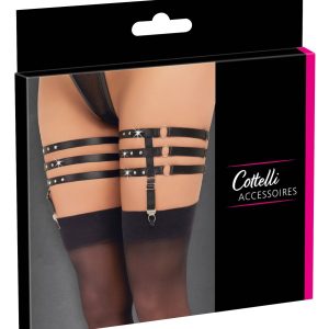 Cottelli ACCESSOIRES Schwarzes Dreifach-Strumpfband mit abnehmbaren Strapsen