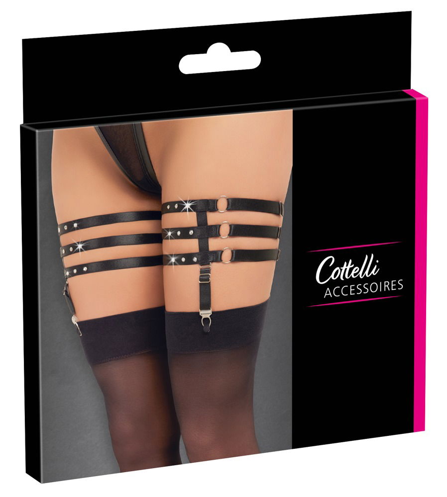 Cottelli ACCESSOIRES Schwarzes Dreifach-Strumpfband mit abnehmbaren Strapsen