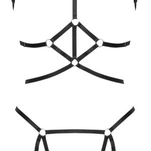 Cottelli LINGERIE Bondage-Style Harness-Set, Schwarz