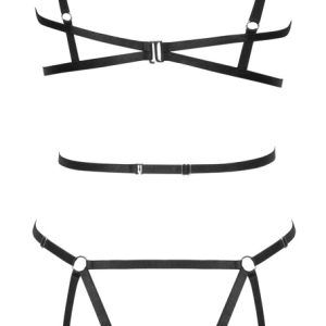 Cottelli LINGERIE Bondage-Style Harness-Set, Schwarz