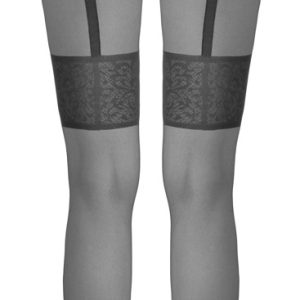 Cottelli LEGWEAR - Ouvert Strumpfhose mit Strapsgurt und Spitzenbändern schwarz Größe 4