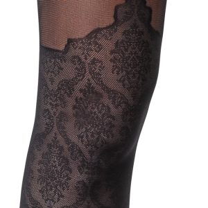 Cottelli LEGWEAR - Spitzenoptik Overknee Strumpfhose ouvert schwarz 5