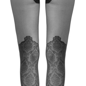 Cottelli LEGWEAR - Spitzenoptik Overknee Strumpfhose ouvert schwarz 5