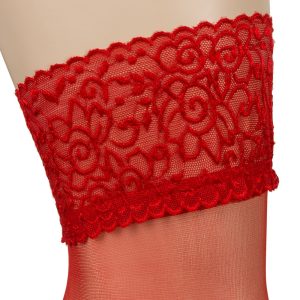 Cottelli LEGWEAR - Rote Spitzen-Halterlose, 17 den M