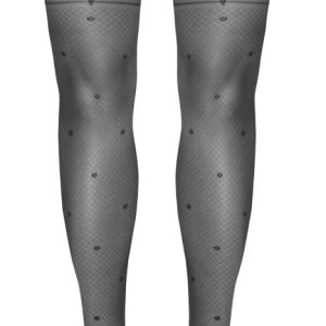 Cottelli LEGWEAR - Halterlose Strümpfe mit Pünktchen und Strapsen schwarz Größe 3