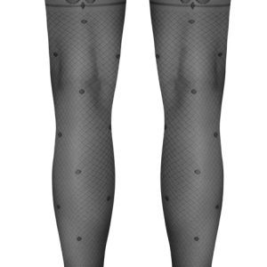 Cottelli LEGWEAR - Halterlose Strümpfe mit Pünktchen und Strapsen schwarz Größe 3