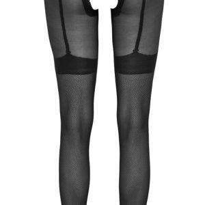 Cottelli LEGWEAR Netz-Strumpfhose ouvert 2 - 30 den, mit Strapsgurt und Strapsen 4