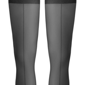 Cottelli LEGWEAR - Schwarze Straps-Strumpfhose mit Ziernaht und Cut-outs schwarz Größe 4