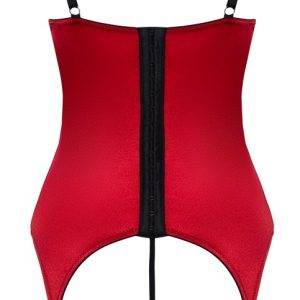 Cottelli LINGERIE Strapshemd rot - busenfrei & String ouvert Rot/Schwarz Größe S