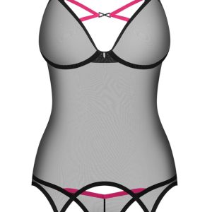 Obsessive 2-teiliges Straps-Set Novenes, Größe: S/M, Farbe: Schwarz/Pink