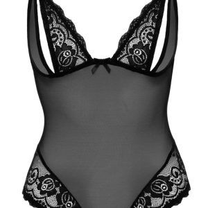 Cottelli LINGERIE - Body ouvert mit Spitze & Perlenketten L