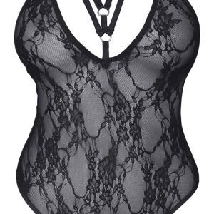 Cottelli LINGERIE Spitzen-Body mit Ringen L