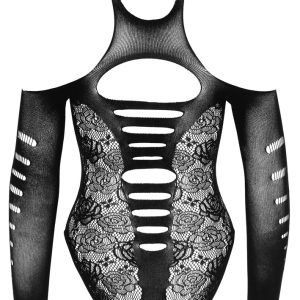 NO:XQSE Body ouvert Spitze, schulterfrei, ¾-Arm, Cut-outs S-L