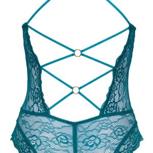 Cottelli LINGERIE Body ouvert - sinnlicher Style in petrolfarbener Spitze petrol L