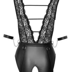 Cottelli BONDAGE - Strapsbody ouvert mit Spitze S