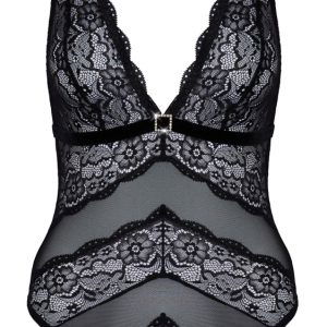 Cottelli LINGERIE - Sinnlicher Riobody ouvert mit Spitze schwarz Größe XL