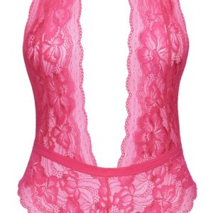 Kissable Spitzen-Body pink, exklusiver Style pink Größe L/XL