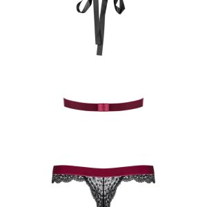 Obsessive Spitzen-Body Bordeaux Samt S/M