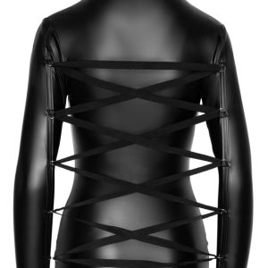 Cottelli BONDAGE - Langarm-Kleid mit hohem Kragen und Bondage-Ringen M