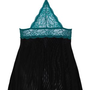 Cottelli CURVES Babydoll petrol - Sinnlicher Style für Auftritte Schwarz/Petrol 4XL