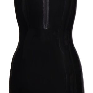 Late X Latex Minikleid - Schwarzes Fetish-Kleid mit Reißverschluss (70 Zeichen) 2XL