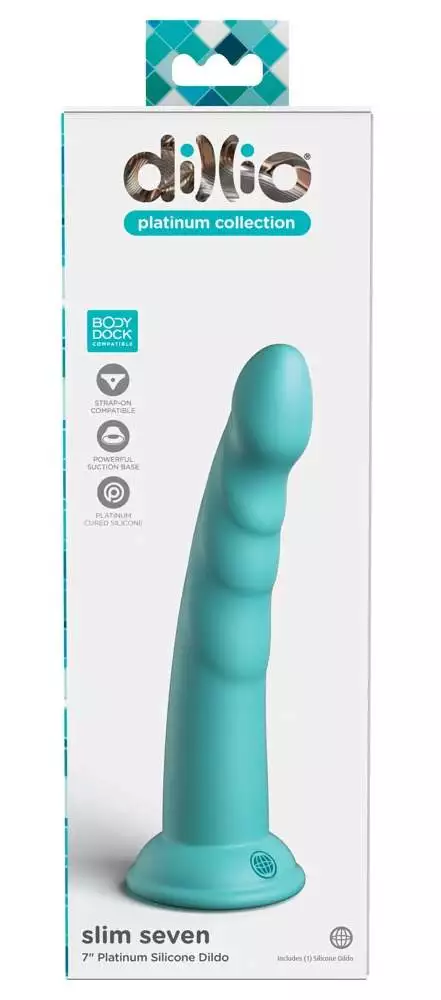 Dillio Platinum Flexibler Dildo - Sanftes Silikon, starke Stimulation Teal Dillio Platinum Flexibler Dildo - Sanftes Silikon, starke Stimulation Teal – Verpackung C
