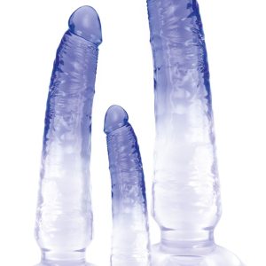 Crystal Anal Training Set - 3-teiliges Analdildo-Set mit verschiedenen Größen und Gewichten Blau/Transparent