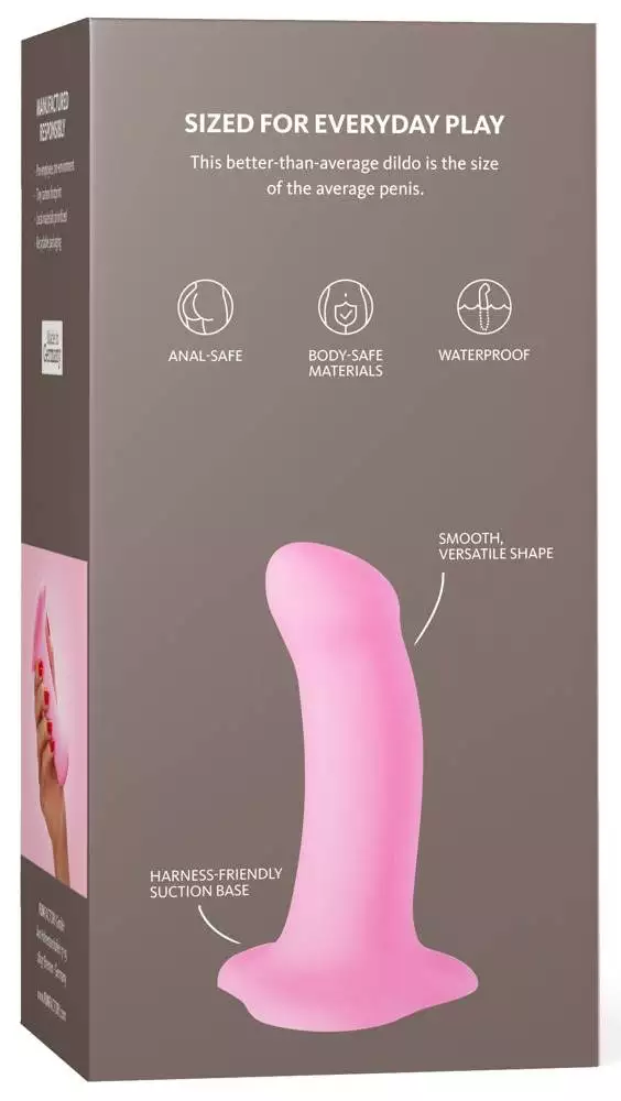 Fun Factory Amor Saugfuß-Dildo 13cm, G-Punkt Stimulation, Silikon, Schwarz Fun Factory Amor Saugfuß-Dildo 13cm, G-Punkt Stimulation, Silikon, Schwarz – Verpackung B