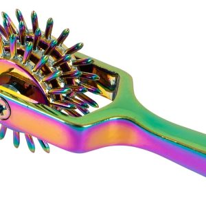 Fetish Collection Rainbow Triple Pinwheel, Metall-Nervenrad, Regenbogen, 18,5 cm