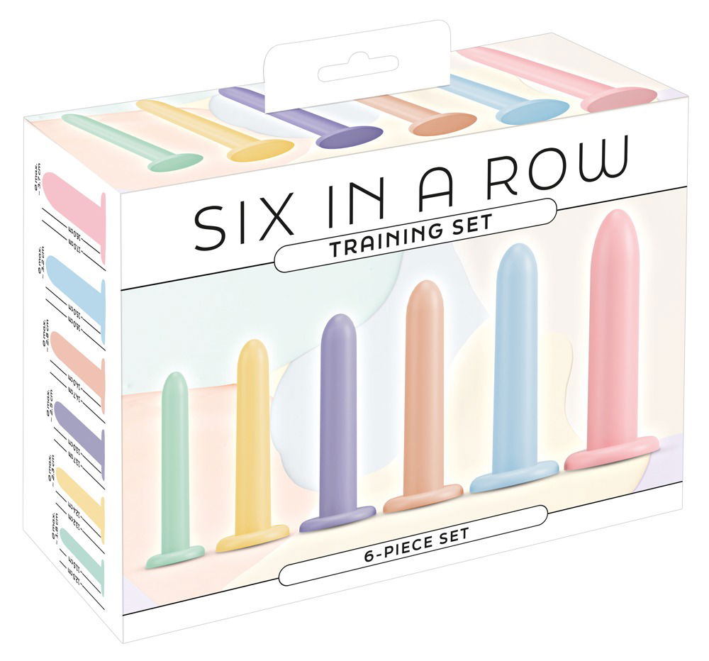 You2Toys Training Set Six in a Row - 6-teiliges Silikon Dildo-Set, Pastellfarben