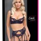 Cottelli LINGERIE Straps-Set Schwarz Eleganzerotische Details BH Strapsgürtel Riostring – Verpackung