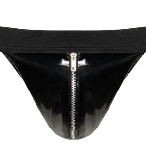 Black Level Lack-Jock mit Webgummi-Bund und Riemen in Schwarz