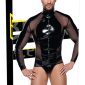 Black Level Lack-Netz Langarm-Shirt mit Stehkragen, Schwarz – Verpackung
