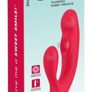 Sweet Smile Thumping Rabbit Vibrator - Dual-Stimulation in 10 Vibrationsmodi (Orgasmic Red, S/M)