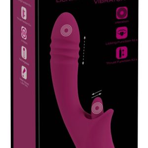 Javida Licking & Thrusting Vibrator - Silikon, USB-wiederaufladbar, 3 Motors, 10 Stufen, flexibel, Orgasmus-Spaß