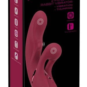 Javida 2 Function Rabbit Vibrator - Orgasmus-Power - G-Zone Stimulation - Klopf-Funktion - Silikon - USB-aufladbar