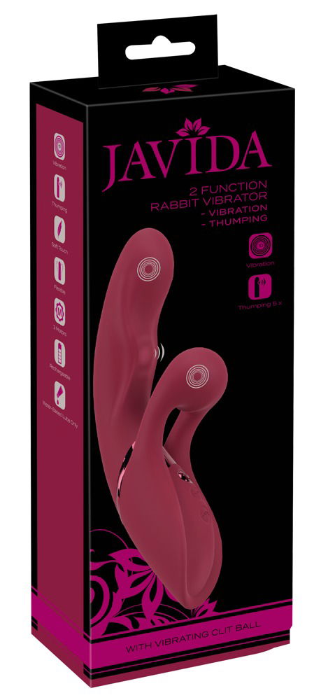 Javida 2 Function Rabbit Vibrator - Orgasmus-Power - G-Zone Stimulation - Klopf-Funktion - Silikon - USB-aufladbar